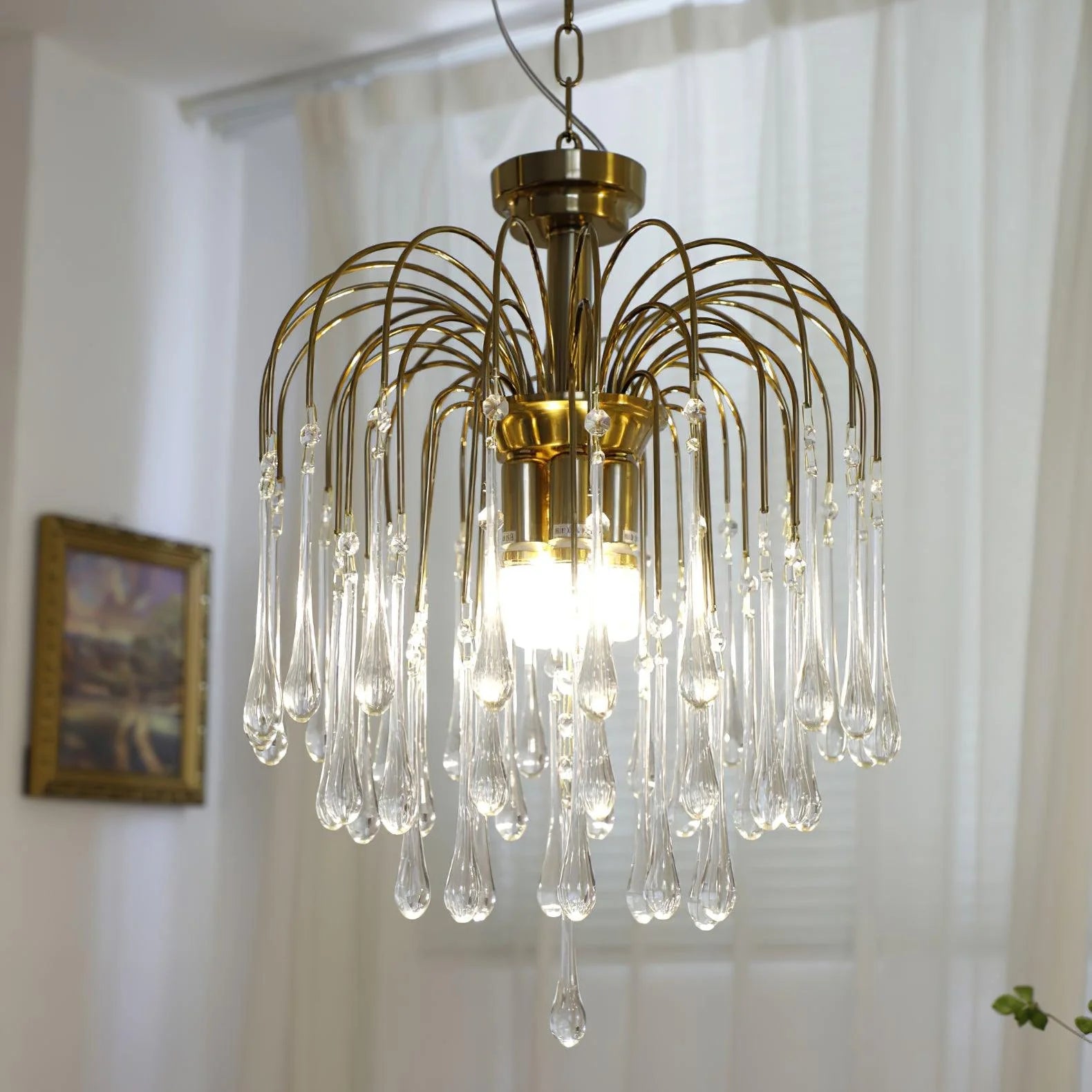 Classic Teardrop-Shaped Glass Chandelier