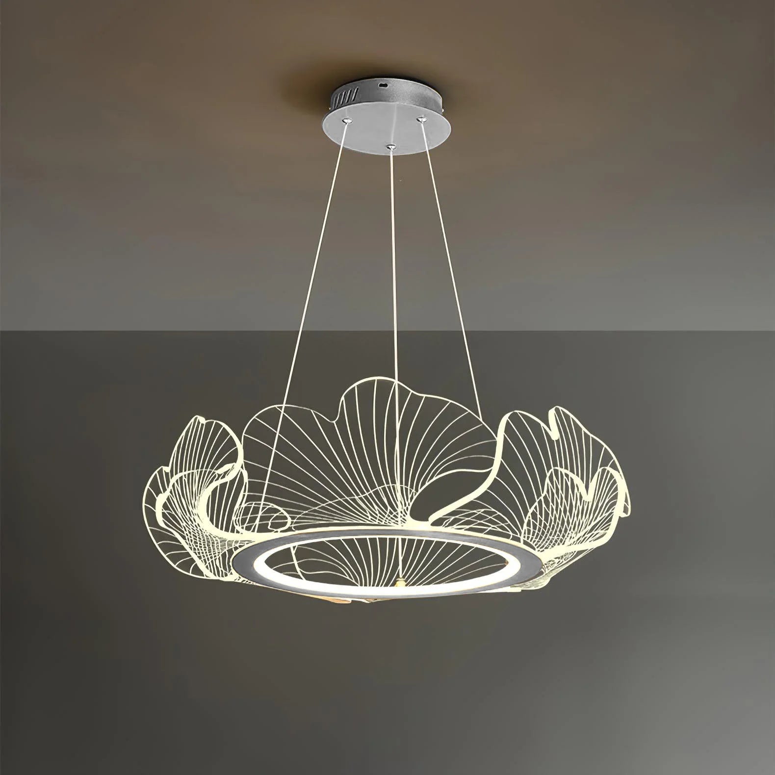 Lustre rond en acrylique océanique