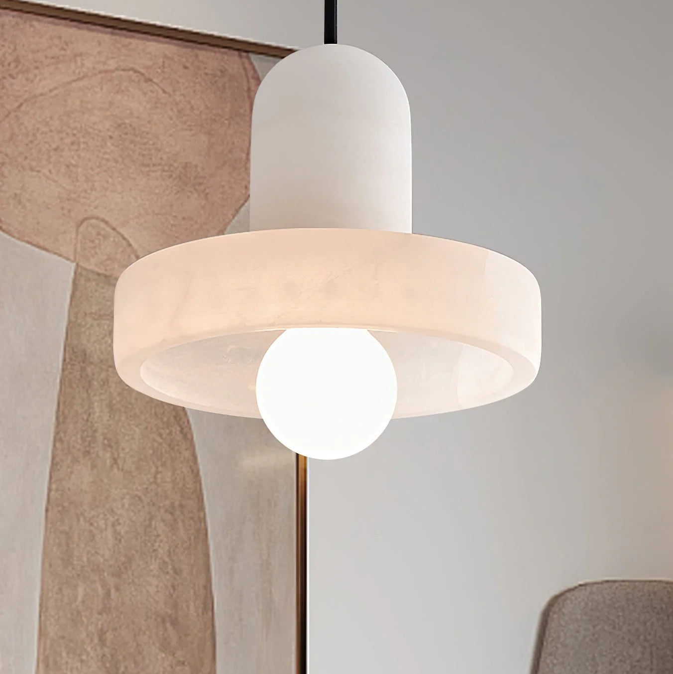 Lampe à suspension ronde moderne en marbre