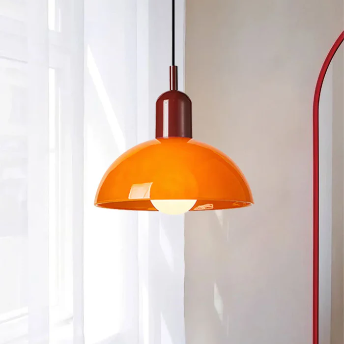 Lampada a sospensione a forma di ciotola colorata