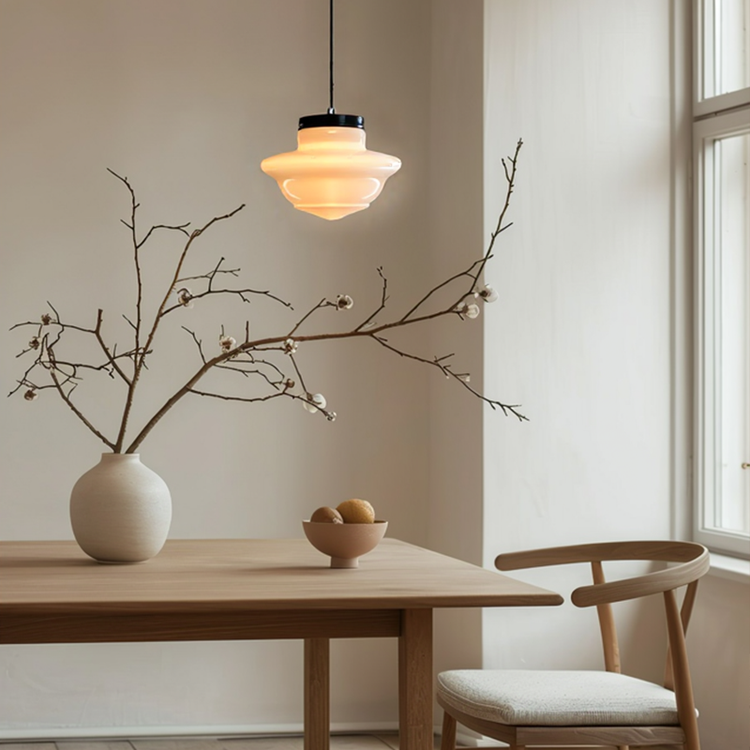 Vintage Frosted Glass Pendant Light