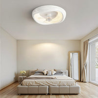 Macaron Simple Stilful Sovroom loftventilator med LED -lys