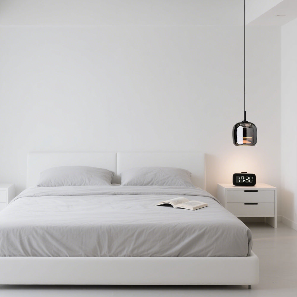 Glarefusie Modern Black Glass Pendant Light