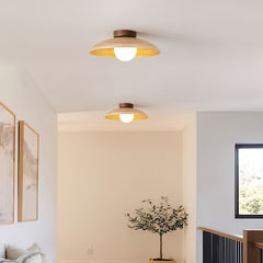 Plafonnier rond classique en bois