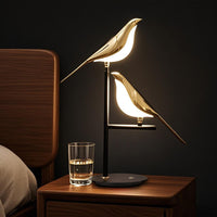 Lampe de table à double oiseaux à double oiseaux