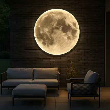 Moderne rund måne væglampe