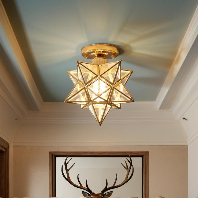 Glarefusion Vintage Star Shape Ceiling Light