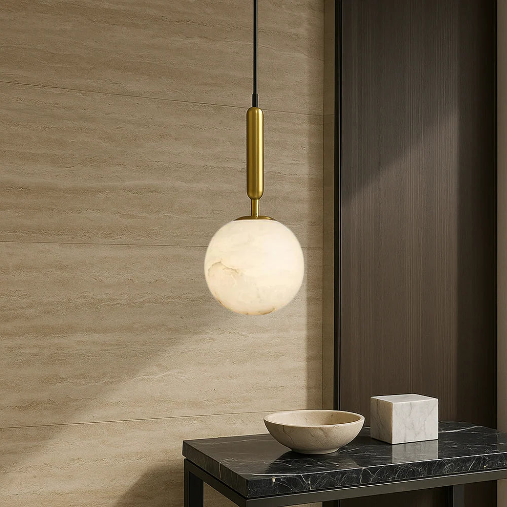 Creative Alabaster Brass Pendant Light