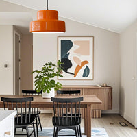 Moderne Vintage Bauhaus Orange Pendelleuchte