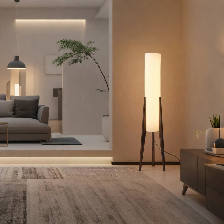 Solid Walnut Wood Floor Lamp