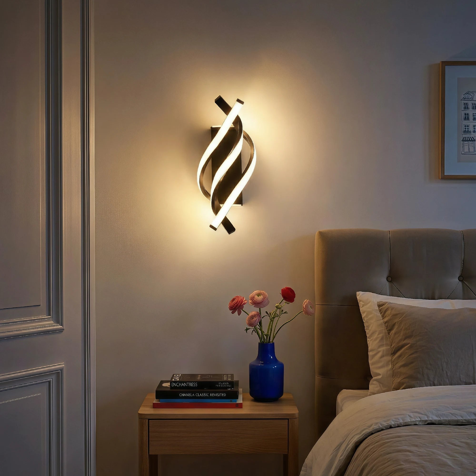 Moderna lampada da parete a spirale creativa