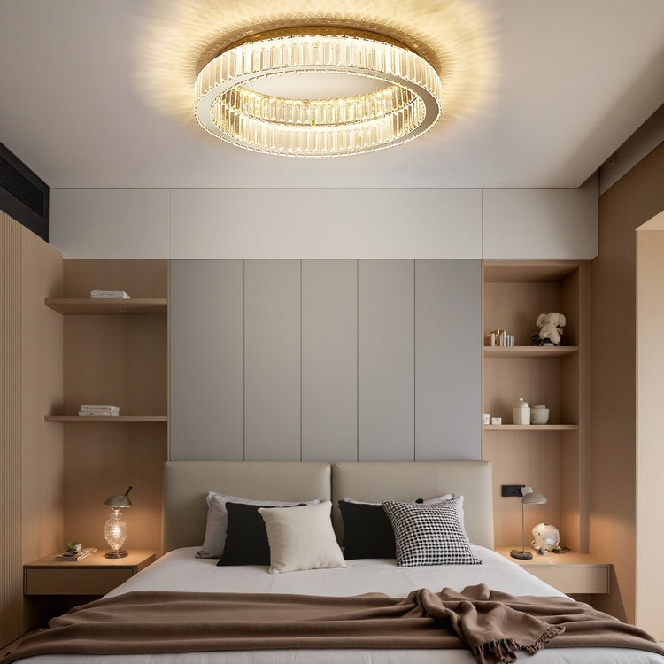 Moderne kreativ rund krystal loftslampe