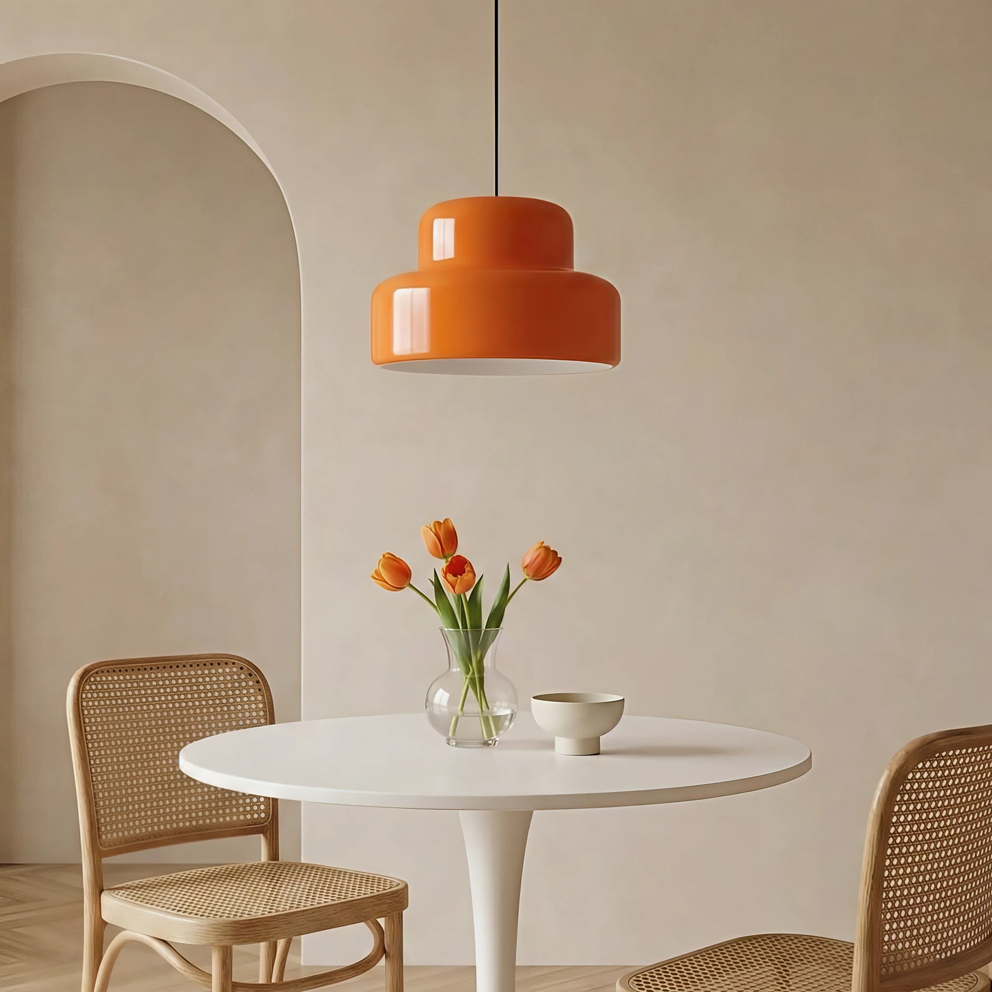 Lampe à Suspension Orange Bauhaus Vintage Moderne
