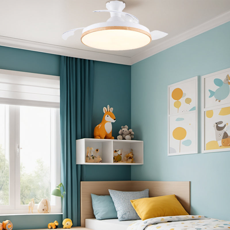 Sleek Flush Mount Ceiling Fan with LED Light