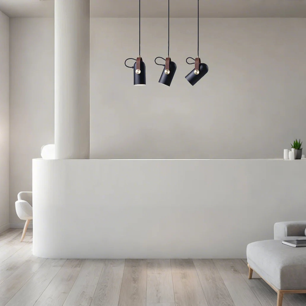 Lampada a sospensione moderna nordica in legno girevole