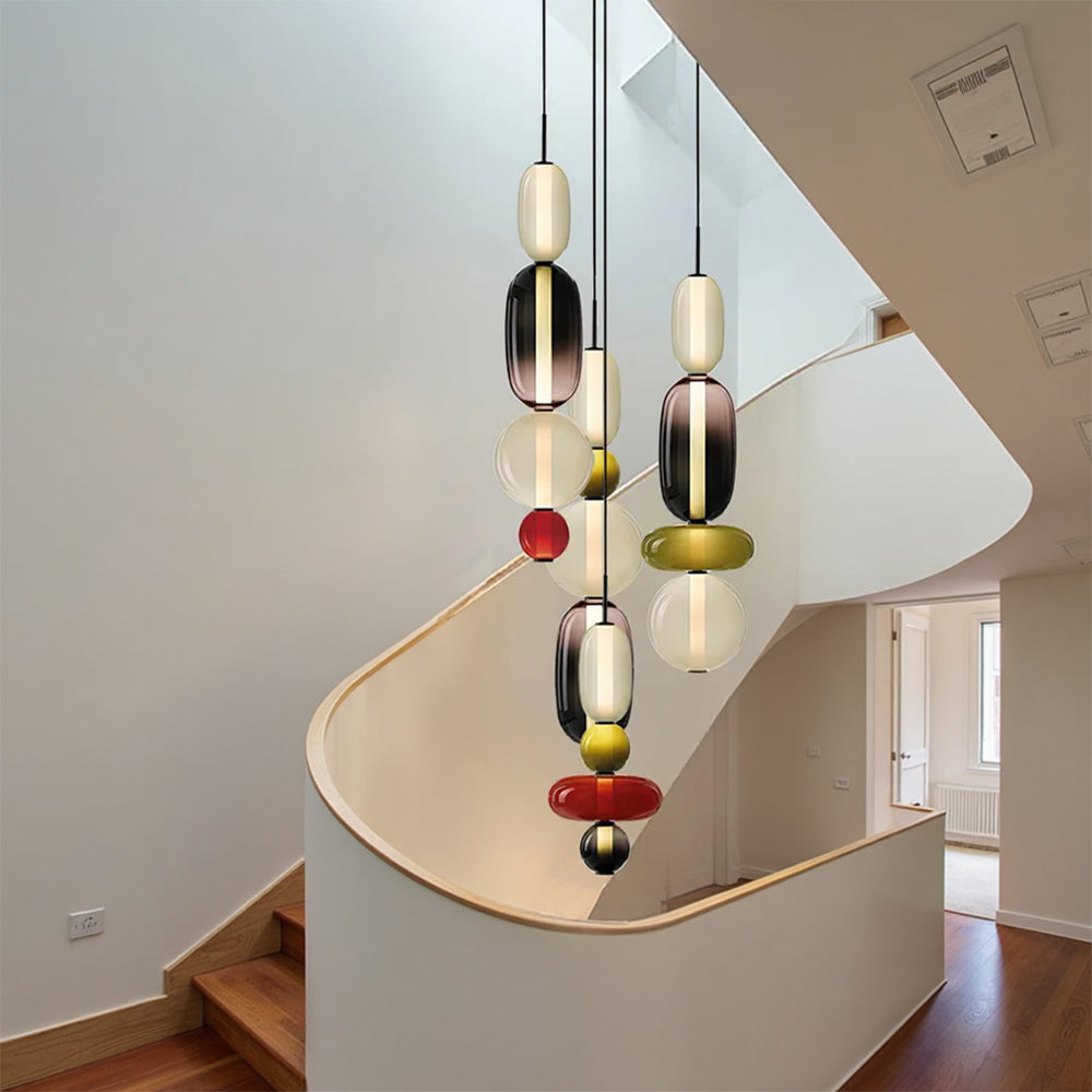 Elegante lampada a sospensione in vetro candito