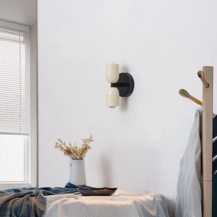 Glarefusion dobbeltendet tofarvet stearinlys væglampe