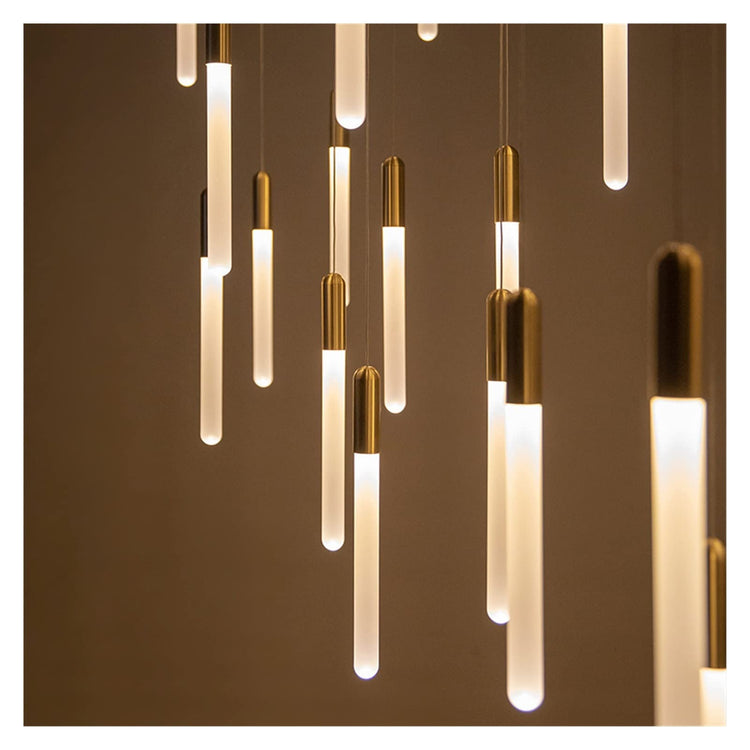 Modern Long Tube Cylindrical Suspension Pendant Light