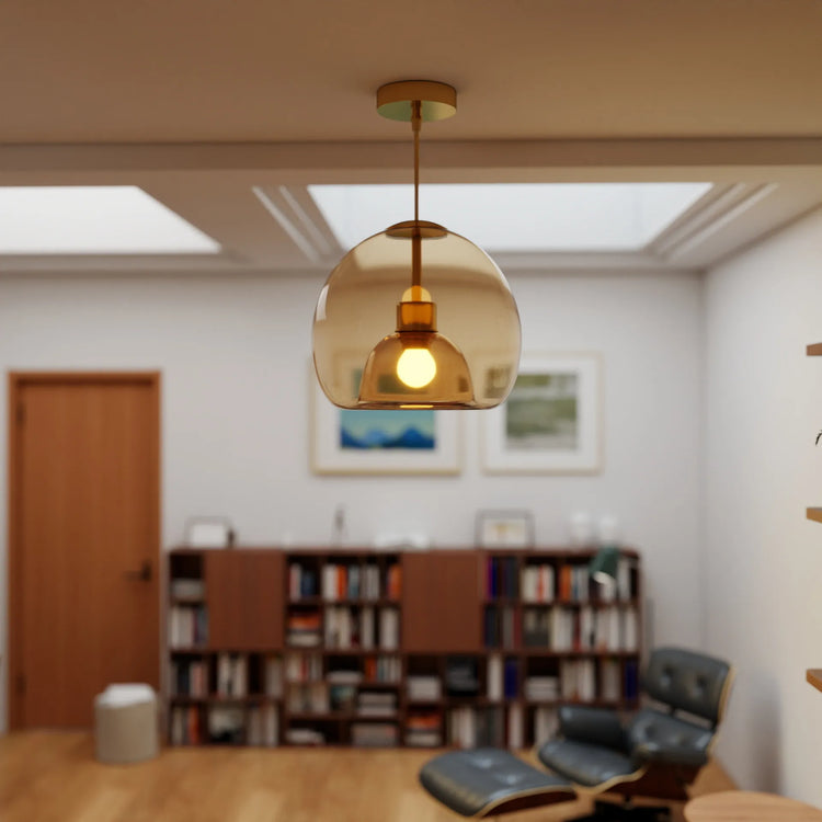 Moderne simpelt kobberglasloftslys