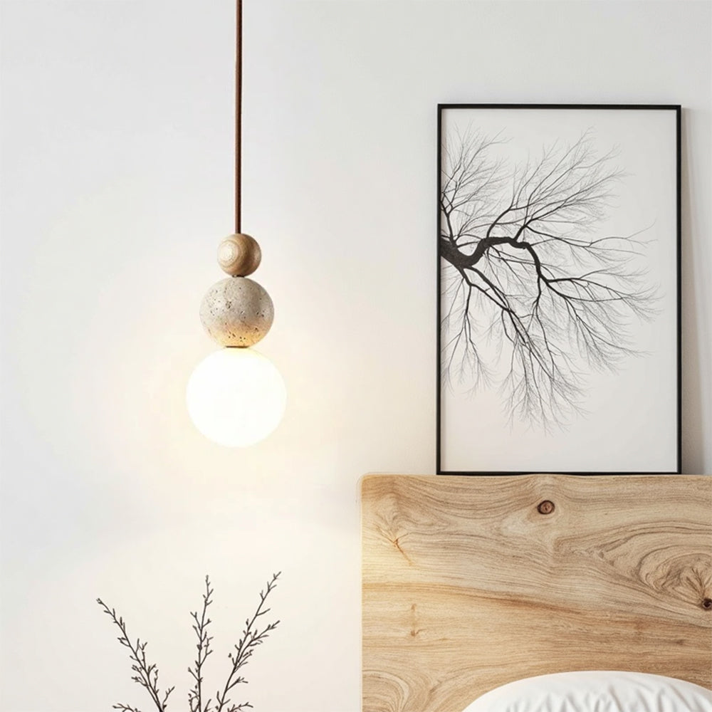 Lampe à suspension en travertin simple et moderne