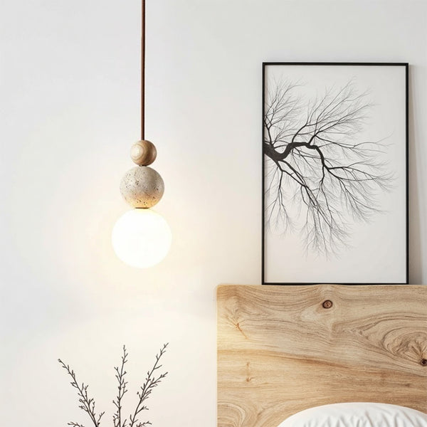 Moderne einfache Travertin -Anhängerlampe