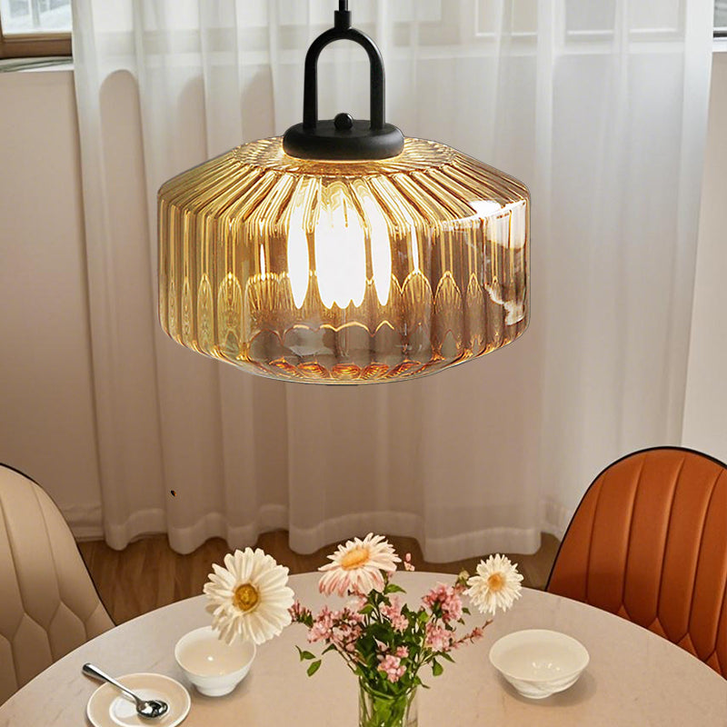 Nordic Modern Vintage stribet glas pendellampe