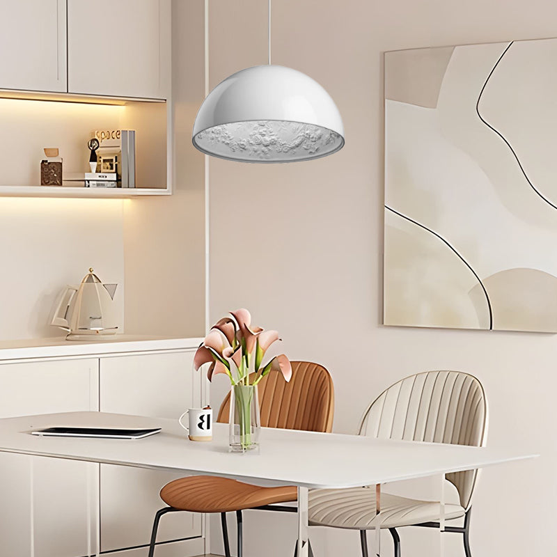 Glarefusion Lampada a sospensione moderna e creativa in vetro semicircolare