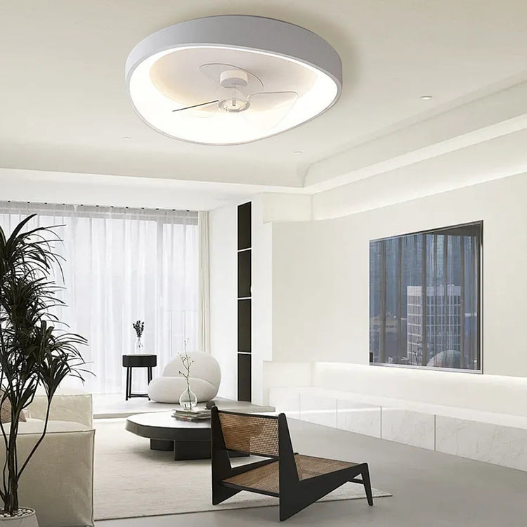 Moderne Minimalisme Hvid Loftsventilator Med Lys