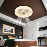 Hvid runde designloftventilator med LED -lys