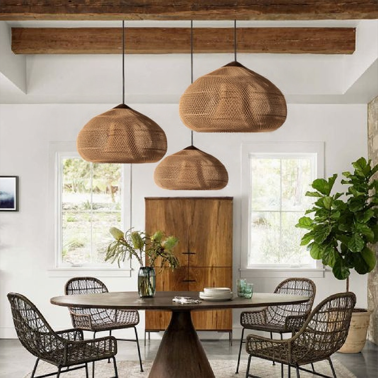 Glarefusion Vintage Rattan Woven Chandelier