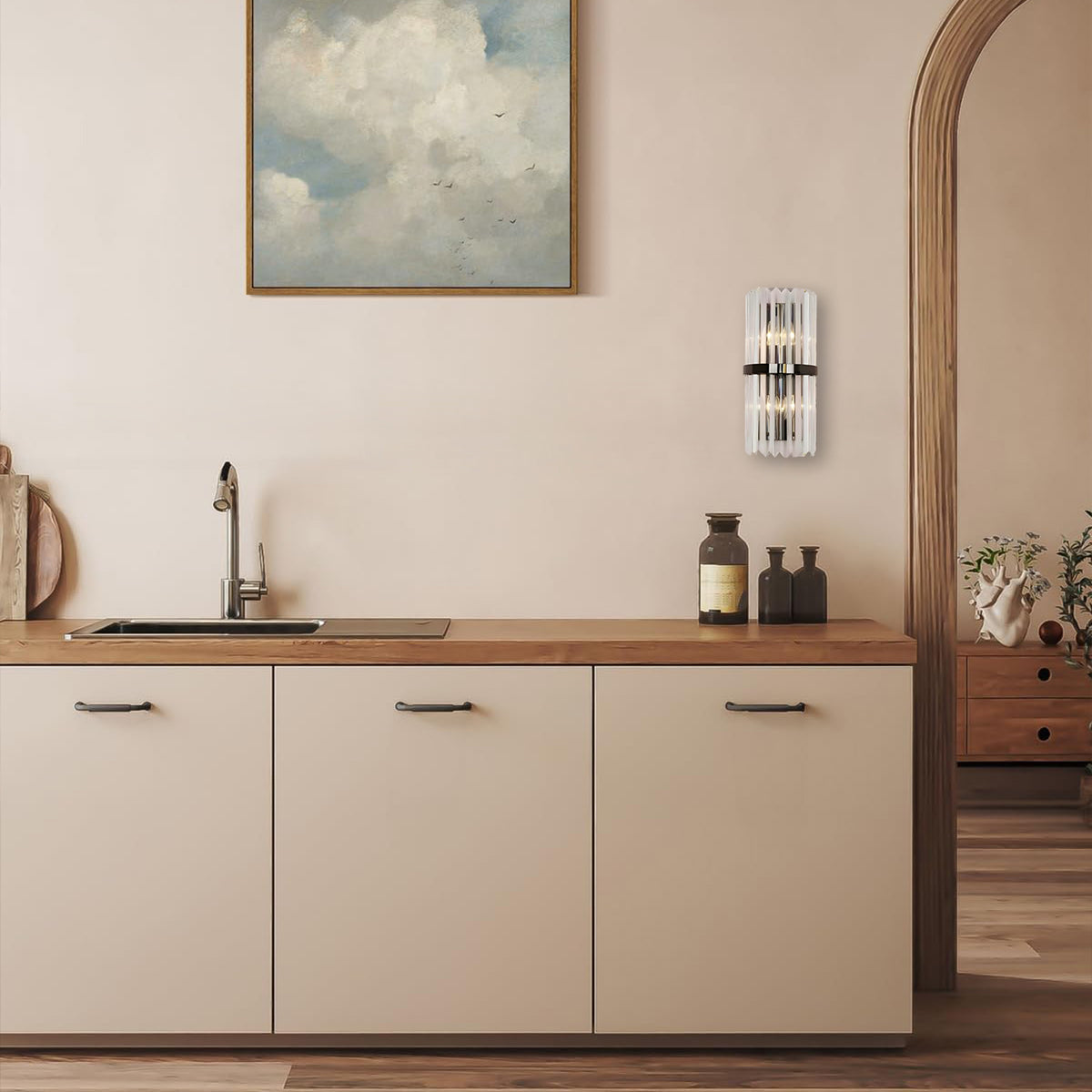 Moderne chic rustfrit stål luksuriøst væglys