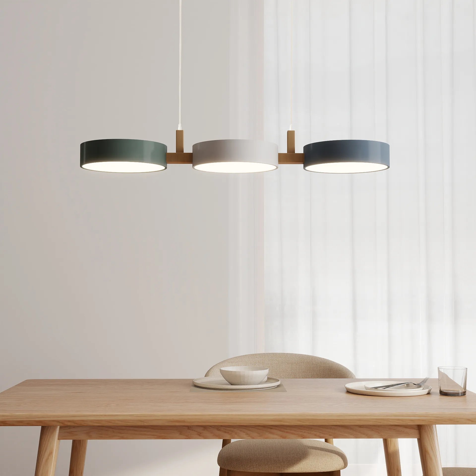 Lampada a sospensione a cilindro moderno in metallo nordico