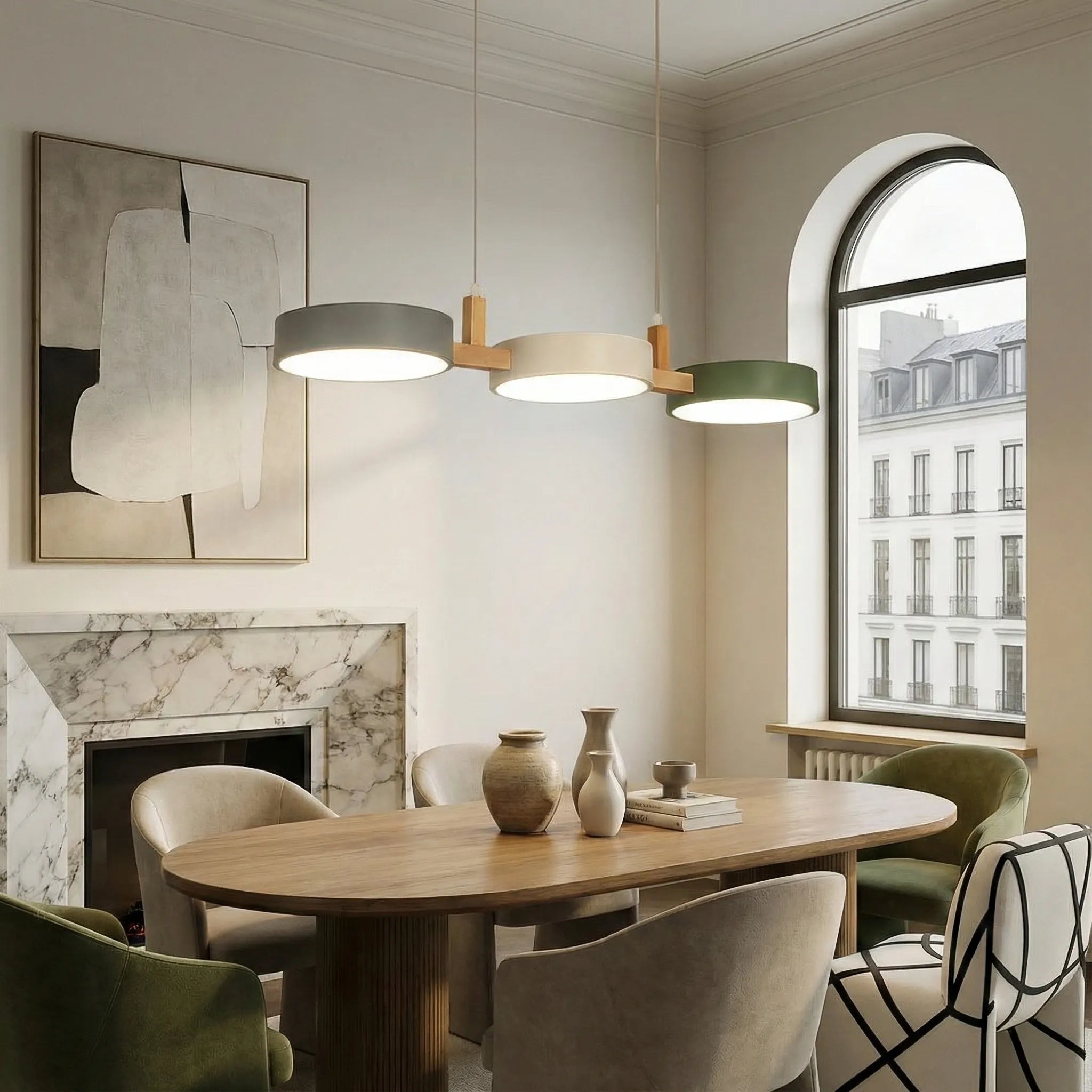 Lampada a sospensione a cilindro moderno in metallo nordico