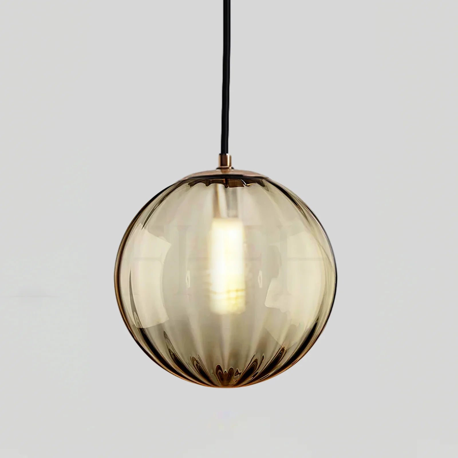 Moderne rund glaskugle pendellampe