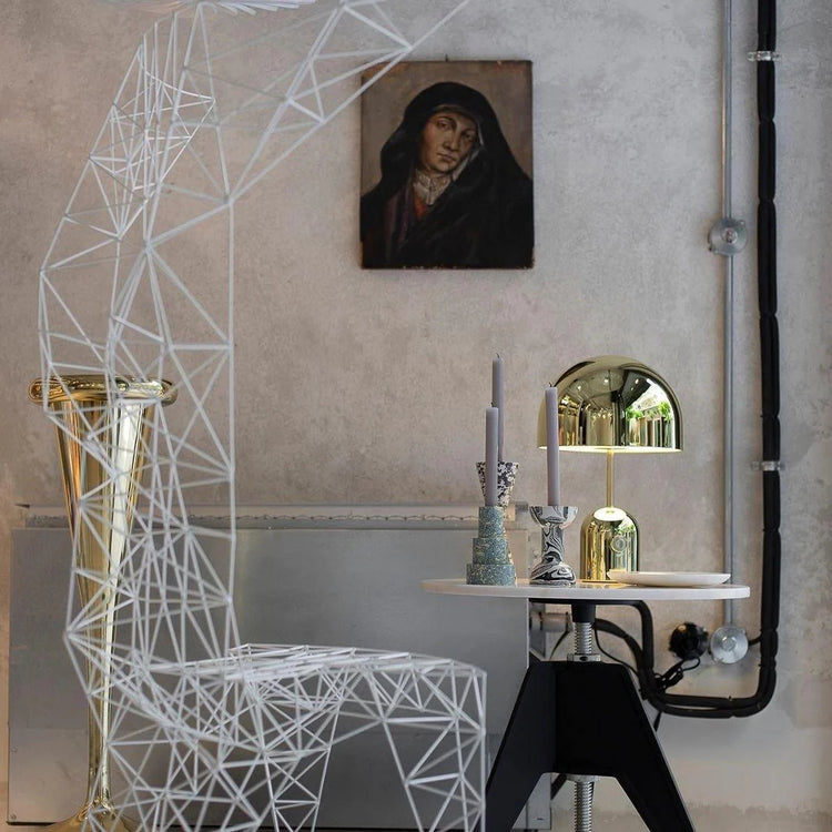 Moderne metallisk kuppel jern bordlampe