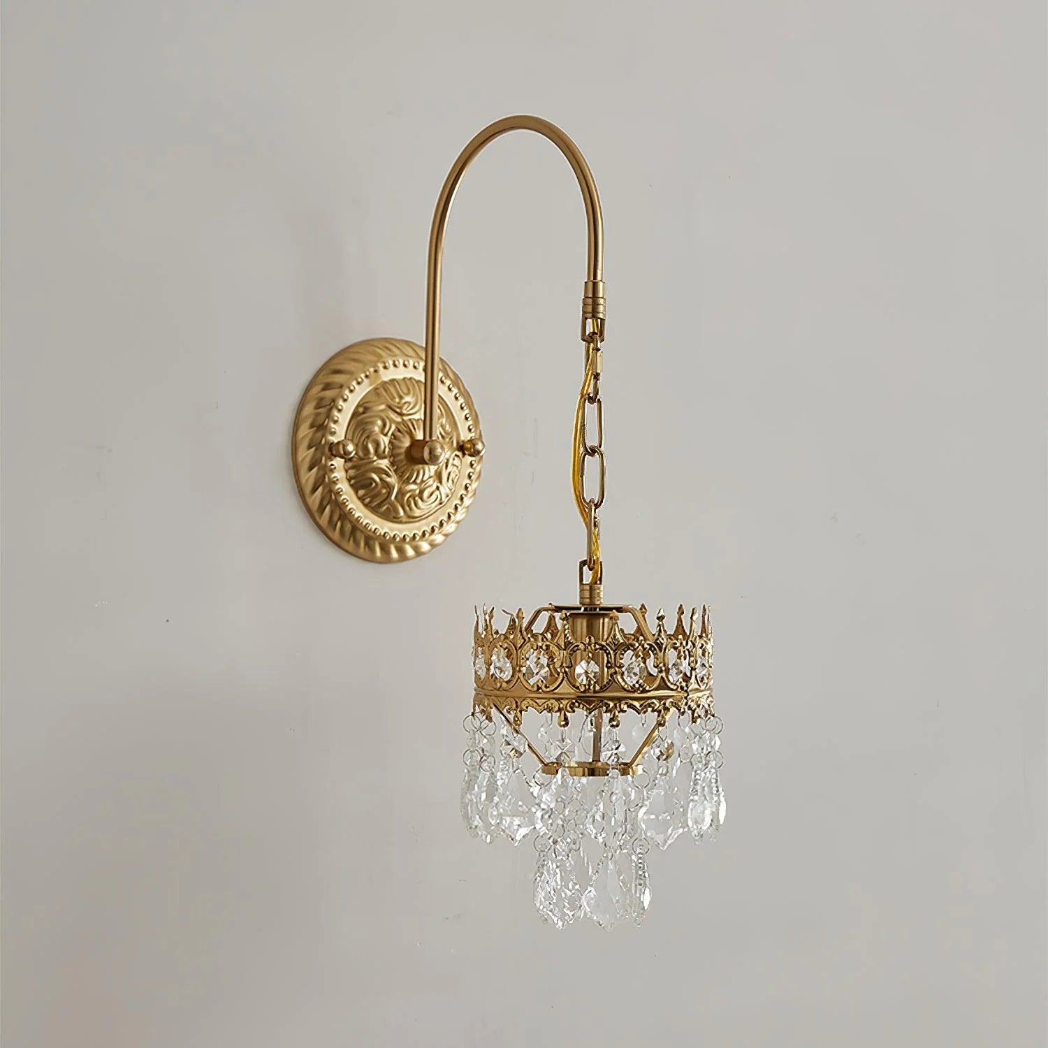 Applique murale vintage en cristal de couronne
