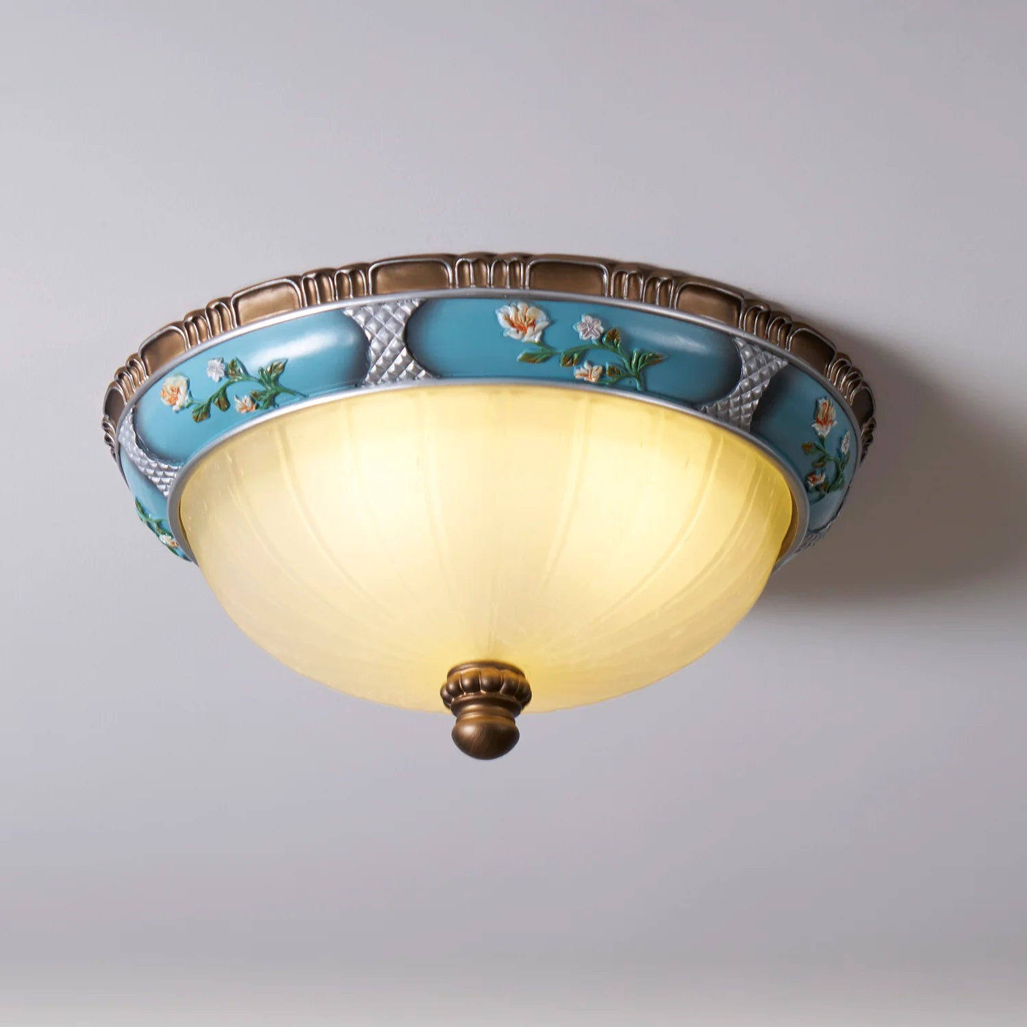 Oriental Half Round Resin Ceiling Light