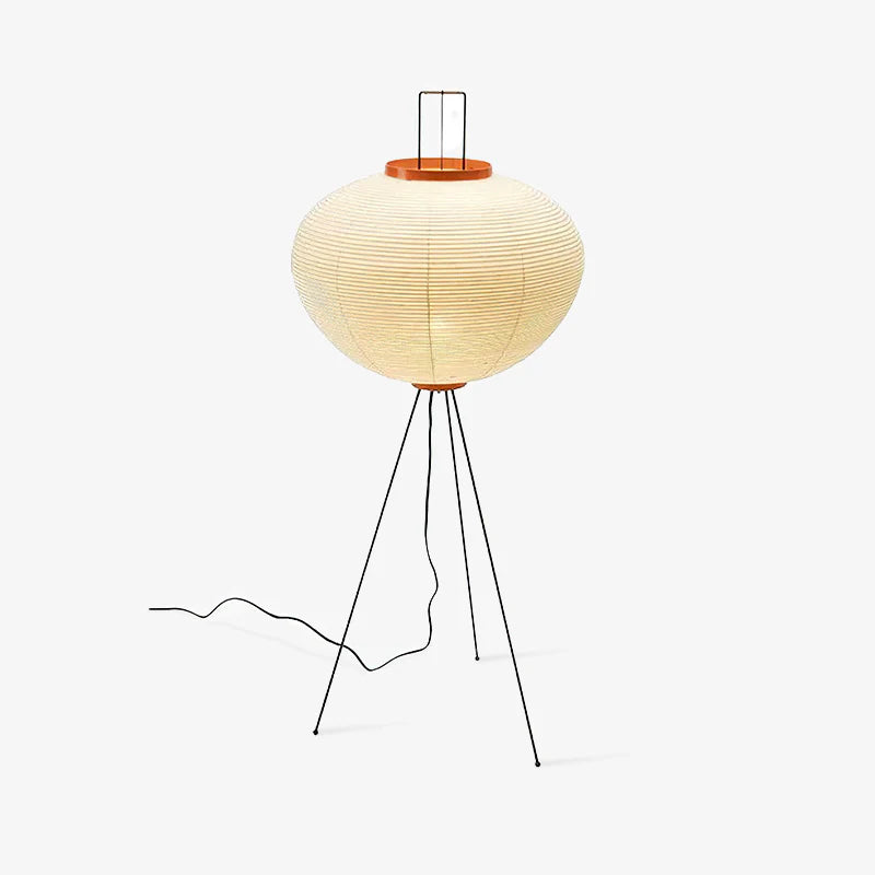 Lampe à abat-jour ronde en papier oriental