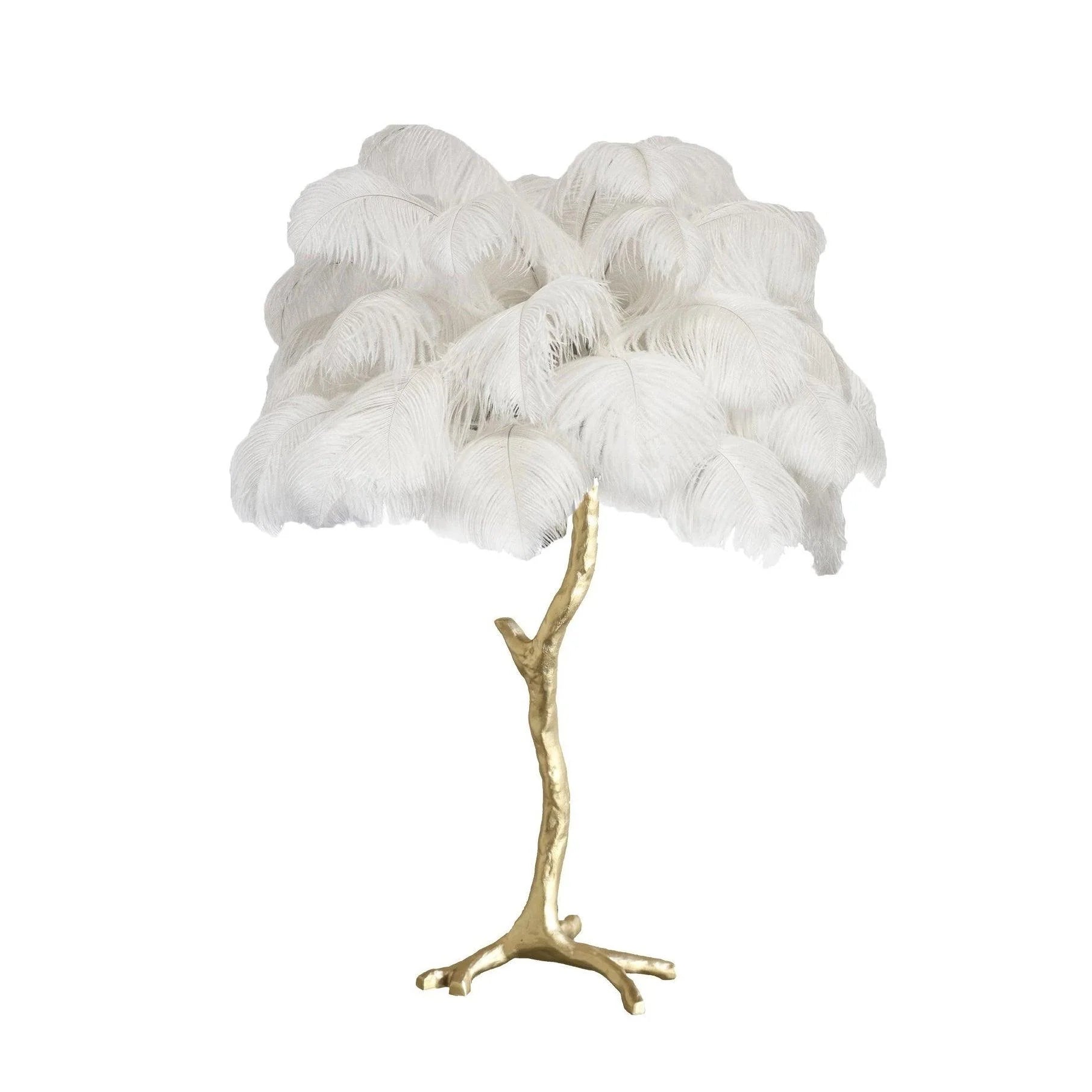 Elegant Palm Feathered Table Lamp
