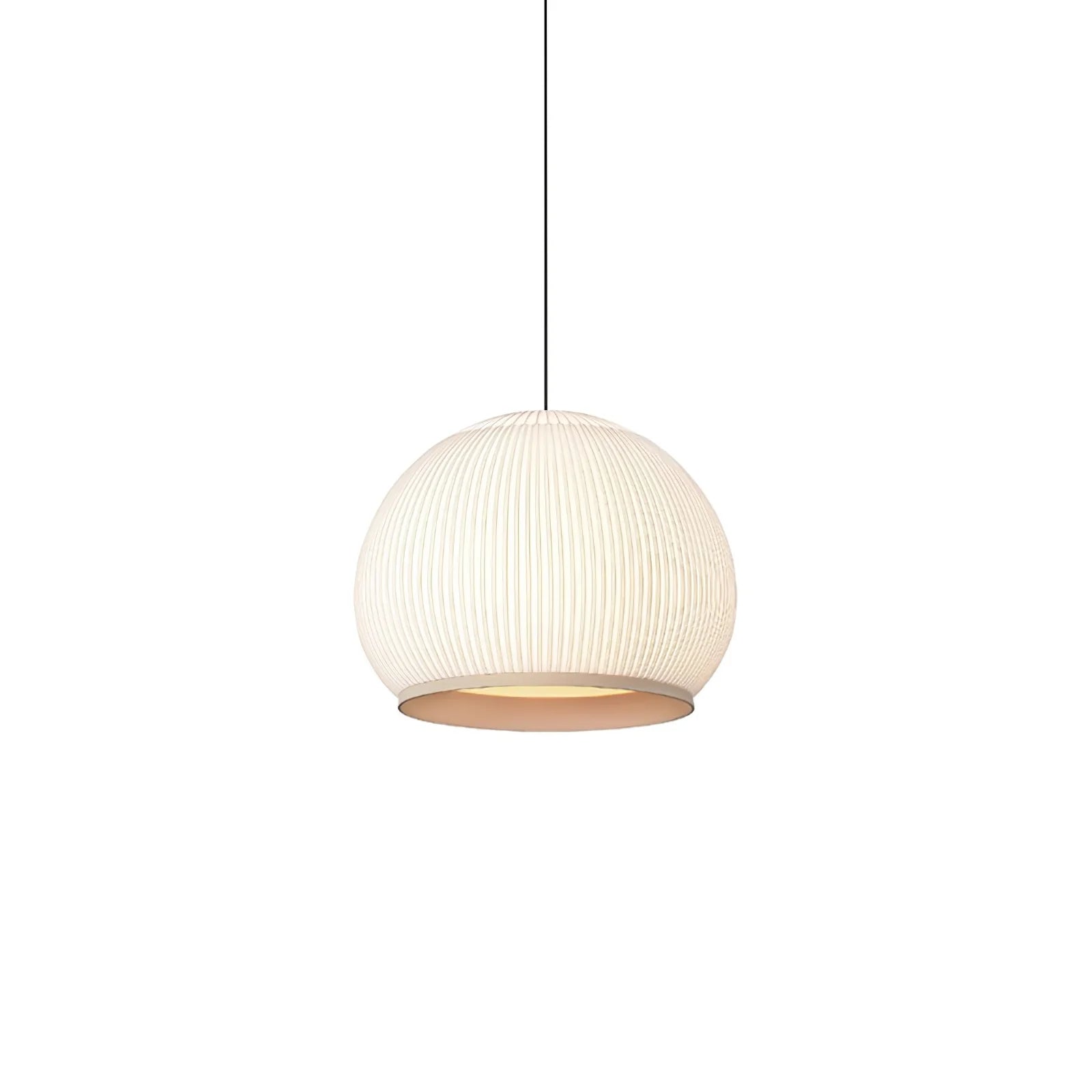 Lampe à suspension ronde rétro en tissu
