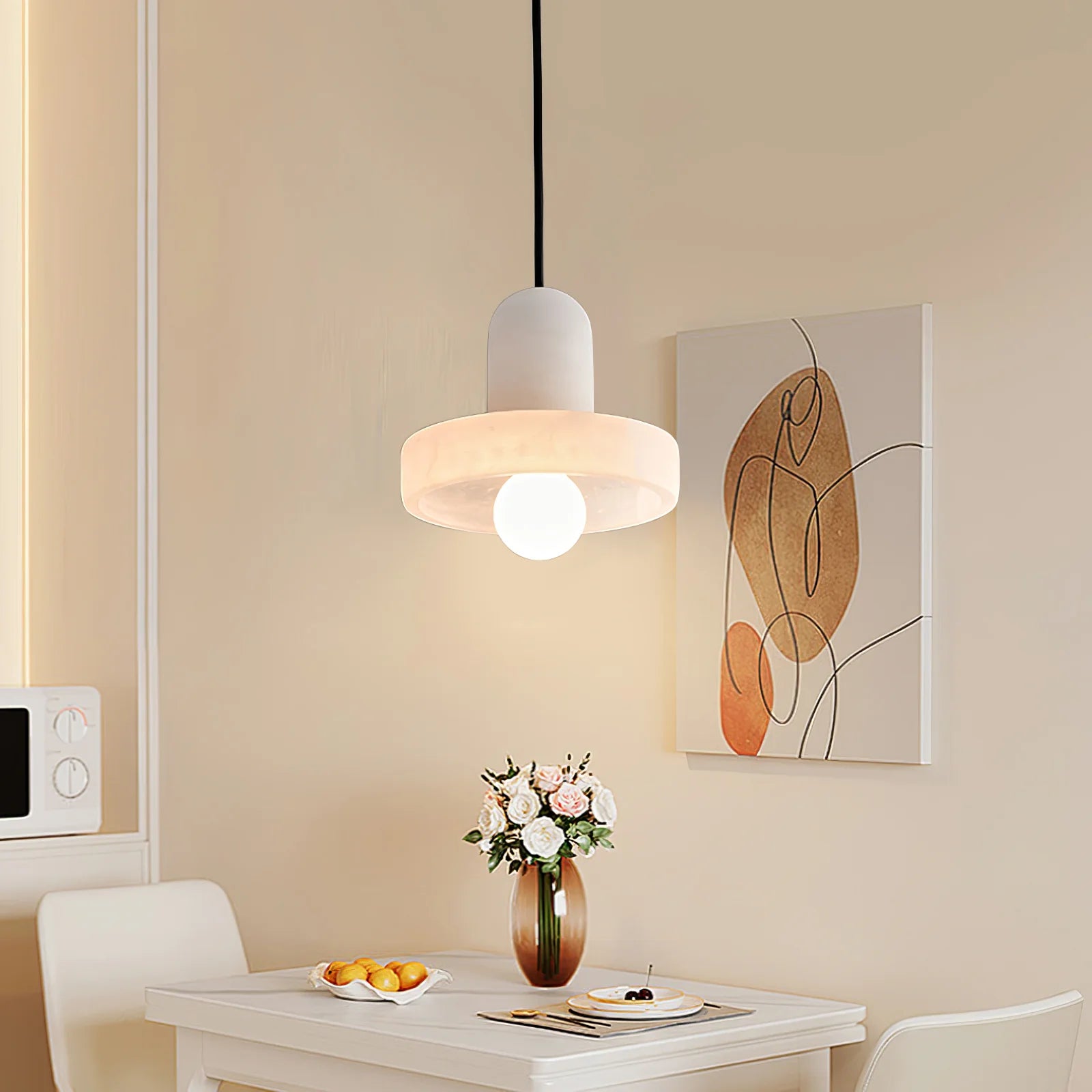 Lampe à suspension ronde moderne en marbre