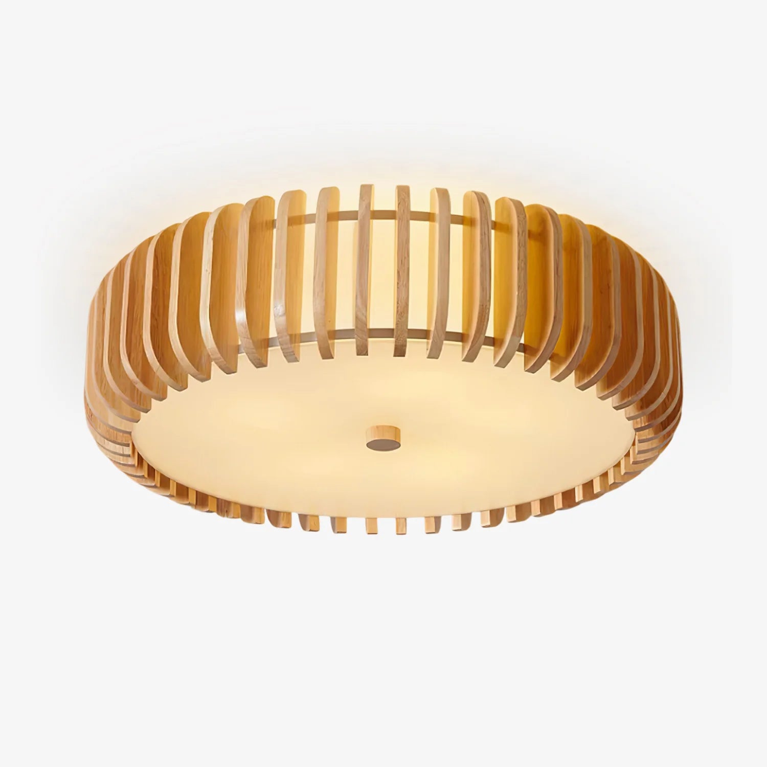 Plafonnier rond moderne en bois