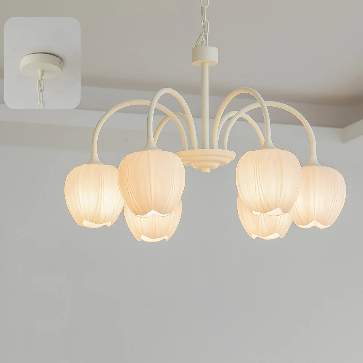 Lampadario di soggiorno minimalista moderno color crema