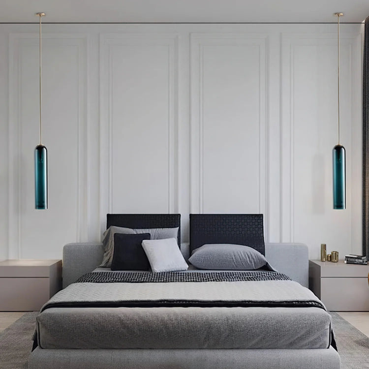 Rustic Cylinder Glass Pendant Light