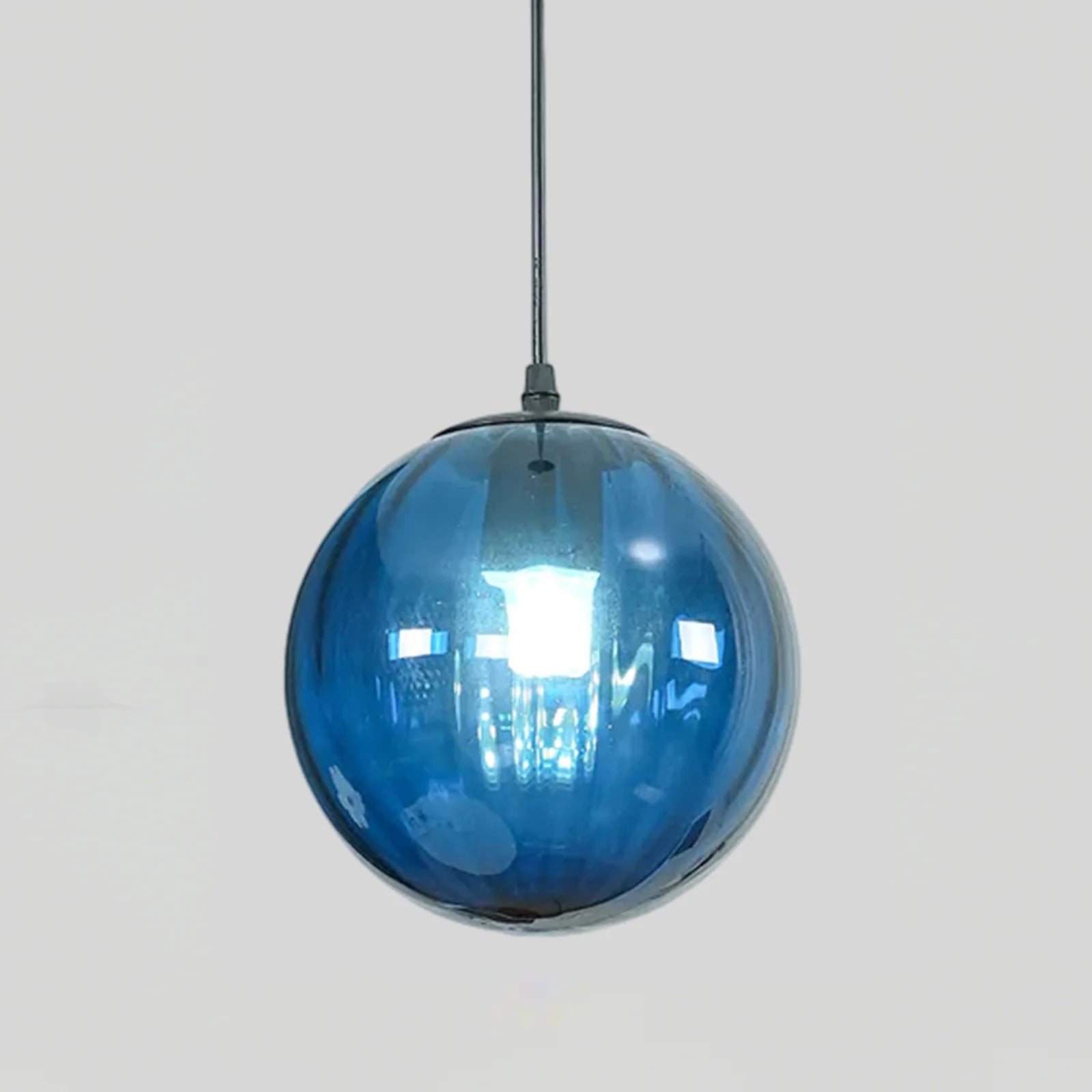 Moderne rund glaskugle pendellampe
