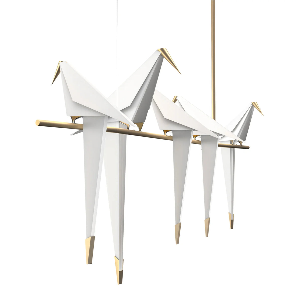 Origami -Vogel führte Kronleuchter
