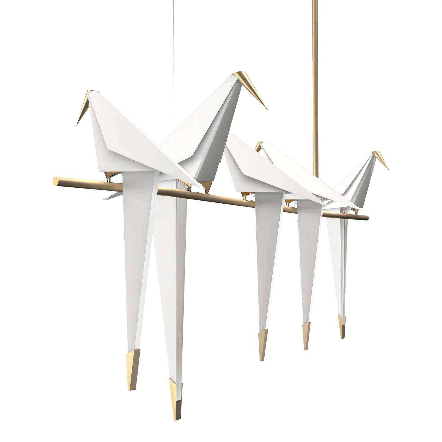 Lustre LED classique en acrylique origami-oiseau