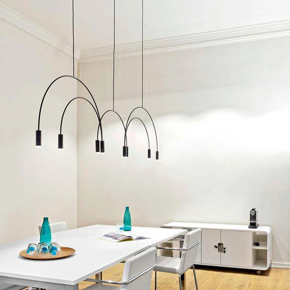 Lampe à suspension minimaliste en fer à arc