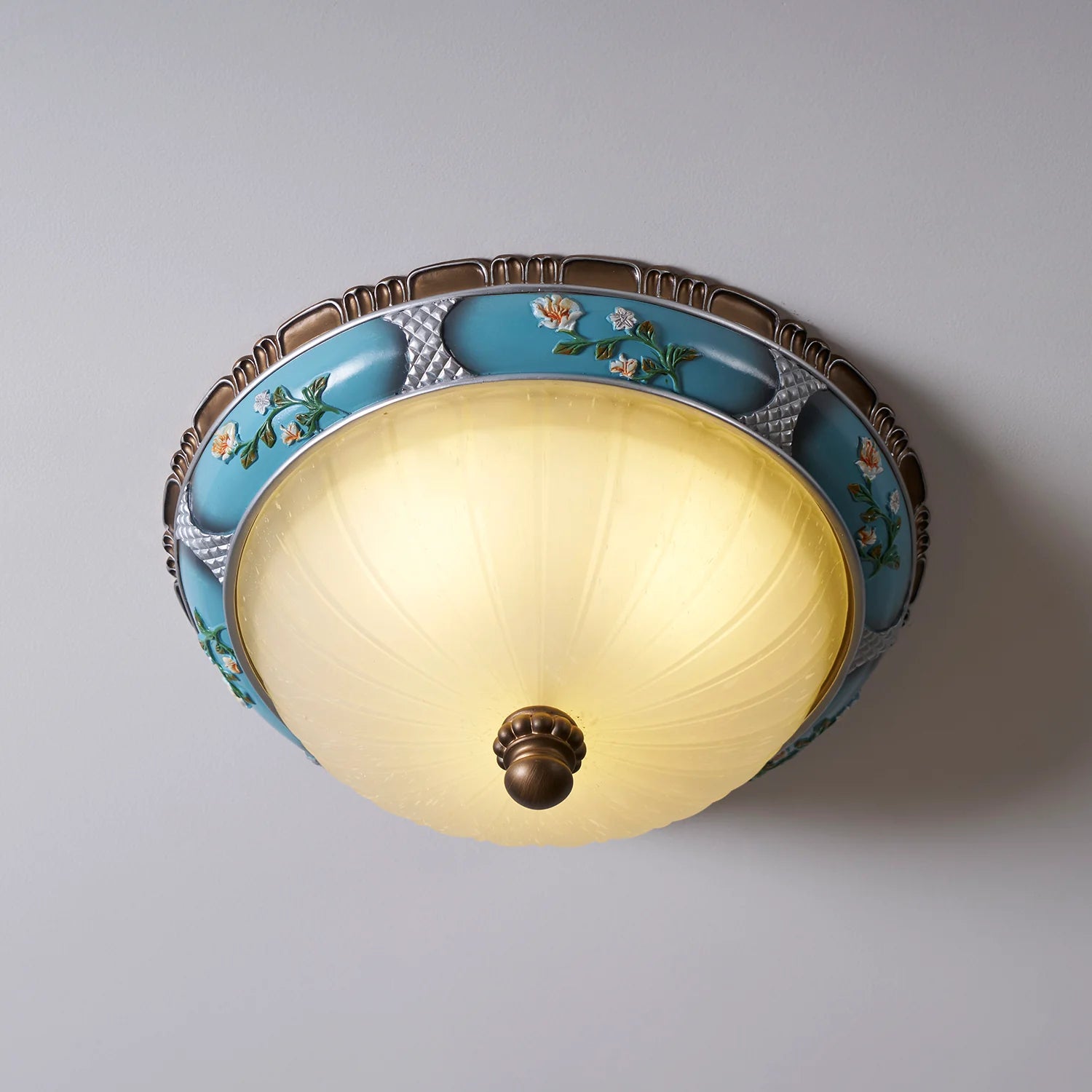 Oriental Half Round Resin Ceiling Light
