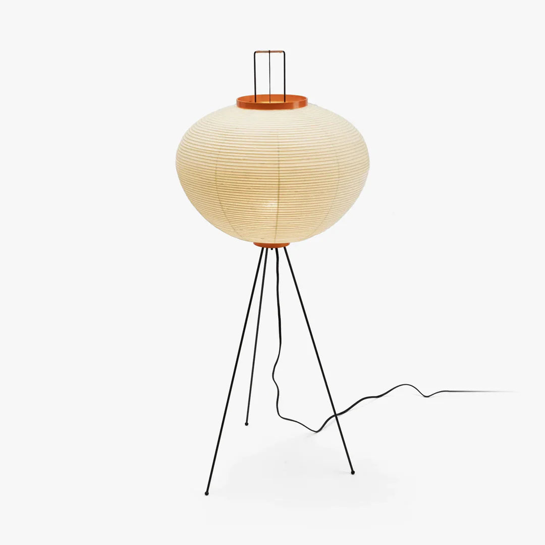 Lampe à abat-jour ronde en papier oriental